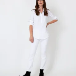Tomboy Popover Shirt In White Poplin -Modezzia Sales S8479 3 ce42ef66 b08c 4fae bee5 e25e3ee20cf0