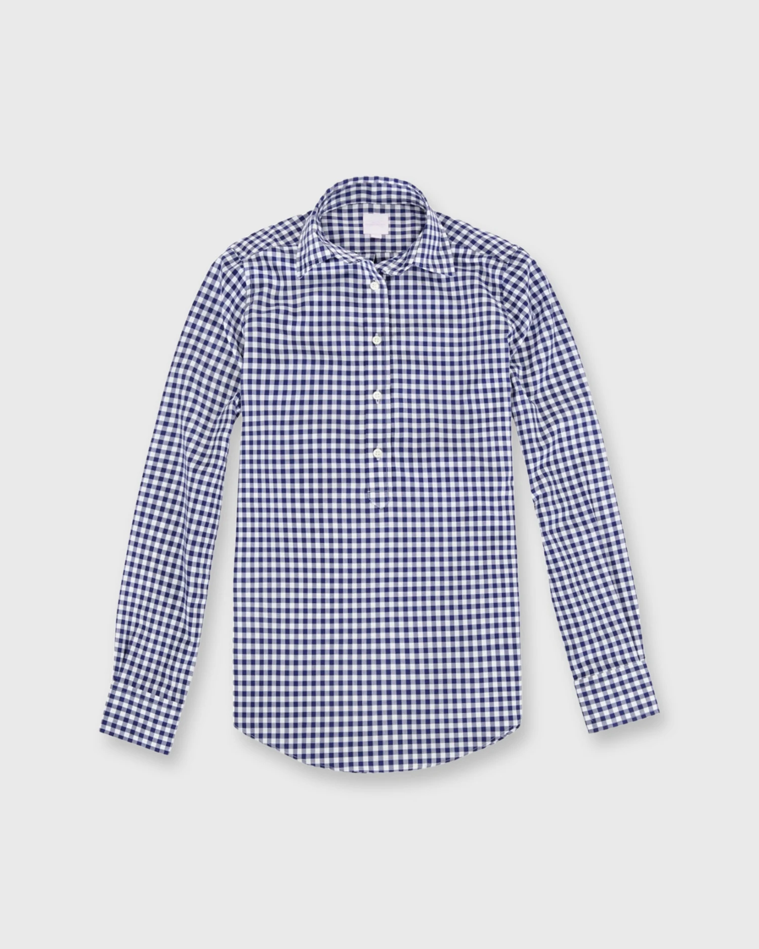 Tomboy Popover Shirt In Navy Gingham Poplin 3 Tomboy Popover Shirt In Navy Gingham Poplin